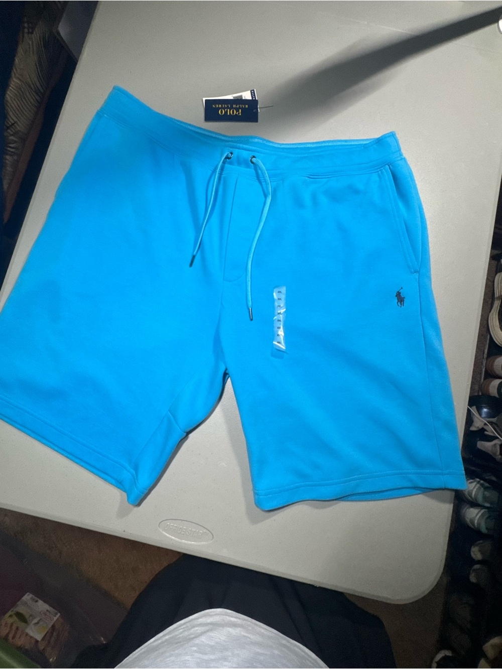 Ralph Lauren Bright Aqua Drawstring Athletic Shorts